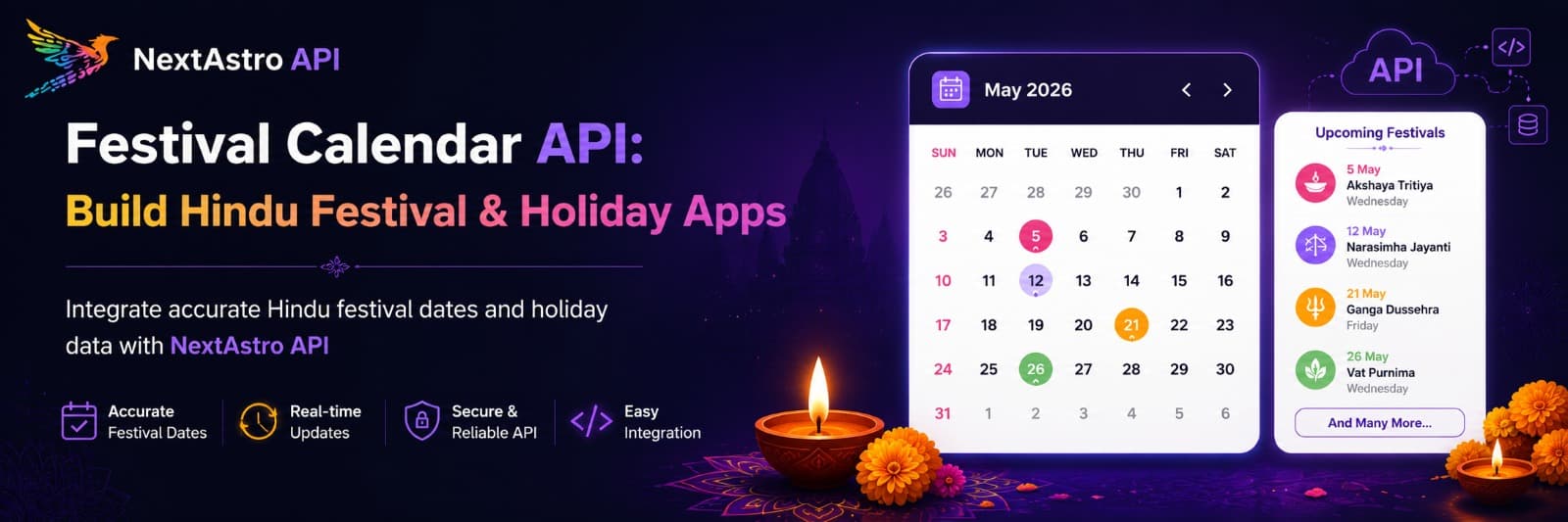 Festival Calendar API: Build Hindu Festival & Holiday Apps with NextAstro API