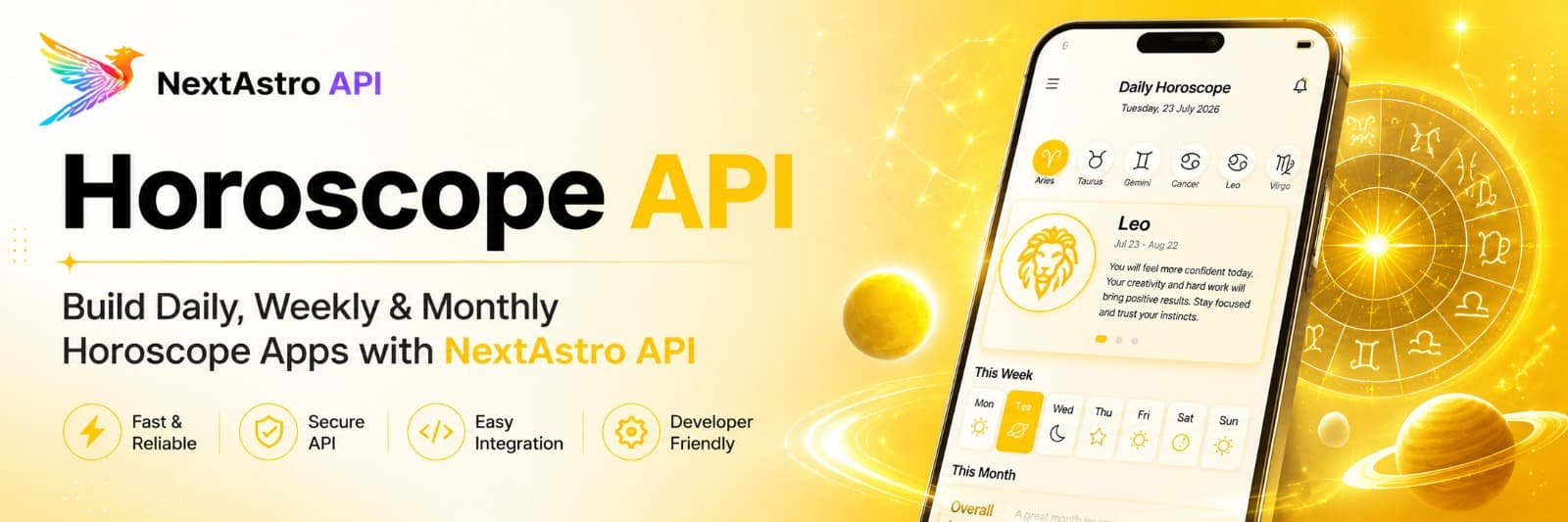 Horoscope API: Build Daily, Weekly & Monthly Horoscope Apps with NextAstro API